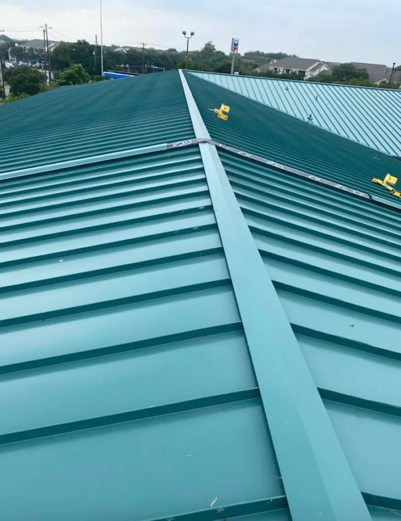 Green commercial metal roof ridge and valley for Metal Roof Repair in East Liverpool